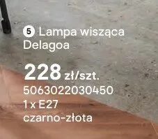Lampa wisząca Delagoa 1 x E27 czarno-złota promocja w Castorama