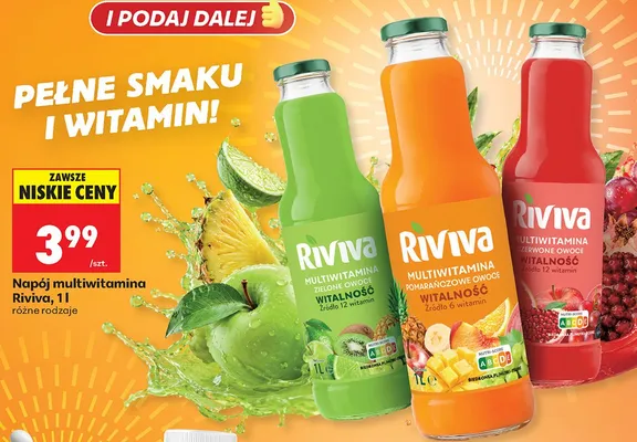 Napój multiwitamina Riviva promocja w Biedronka