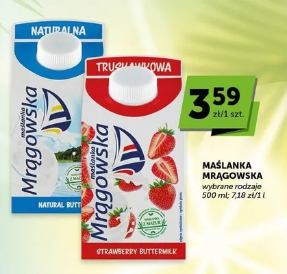 Maślanka Mrągowska truskawkowa promocja w Groszek