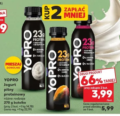 Jogurt pitny proteinowy YoPro Truskawka-Malina promocja w Kaufland