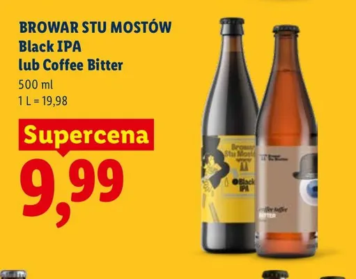 Piwo Browar Stu Mostów Black IPA promocja w Lidl