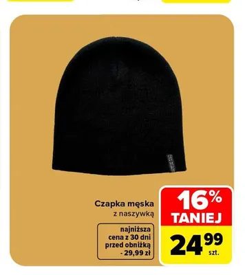 Czapka męska z naszywką promocja w Carrefour
