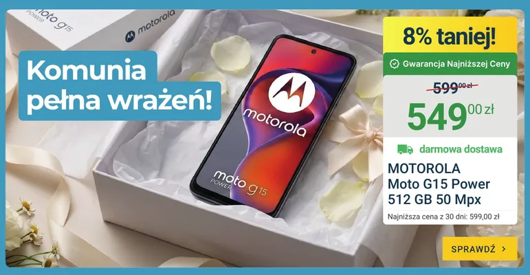 Smartfon MOTOROLA Moto G15 Power 512 GB 50 Mpx promocja w ERLI