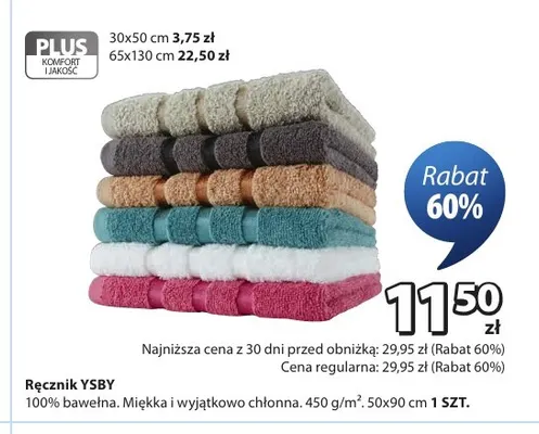 Ręcznik Ysby 50x90 cm promocja w Jysk