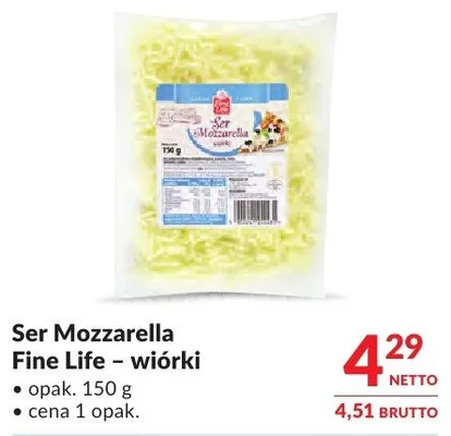 Ser Mozzarella Fine Life – wiórki promocja w Makro