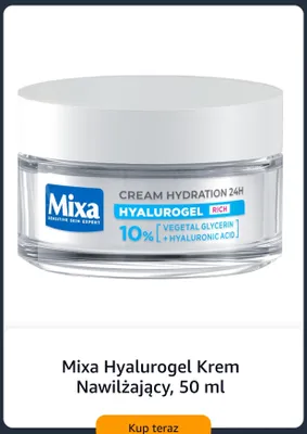 Krem nawilżający Mixa Hyalurogel Rich promocja w Amazon