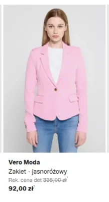 Żakiet Vero Moda - jasnoróżowy promocja w Lounge by Zalando