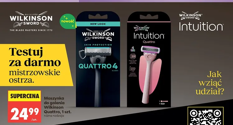 Maszynka do golenia Wilkinson Quattro promocja w Biedronka