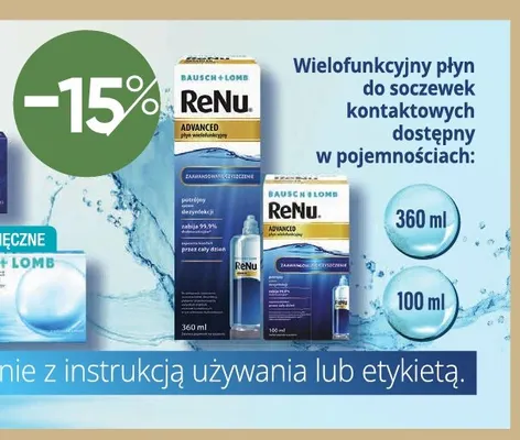 Wielofunkcyjny płyn do soczewek kontaktowych ReNu Advanced 100 ml promocja w Super-Pharm