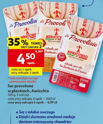 Ser provolone w plastrach Auricchio delikatny promocja w Auchan