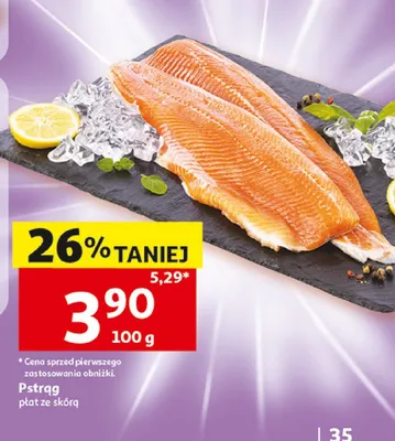 Pstrąg płat ze skórą promocja w Auchan