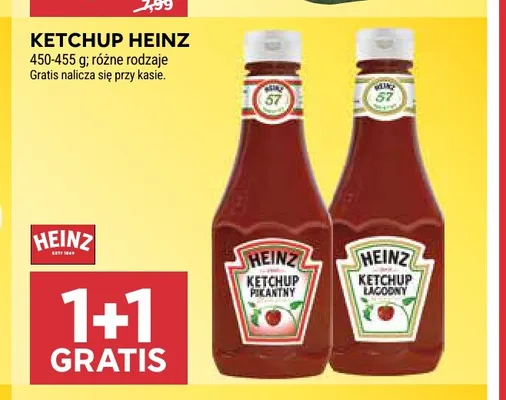 Ketchup pikantny Heinz promocja w Stokrotka
