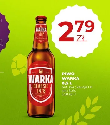 Piwo Warka Classic 1478 promocja w Duży Ben