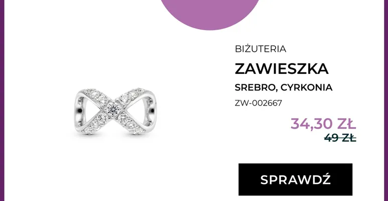 Zawieszka srebro cyrkonia ZW-002667 promocja w Briju