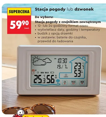 Stacja pogody z czujnikiem zewnętrznym Forever promocja w Biedronka