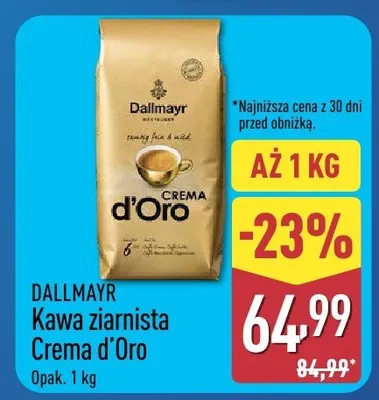 Kawa ziarnista Crema d'Oro promocja w Aldi