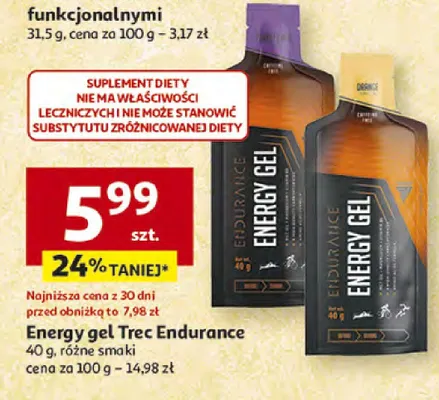 Energy gel Trec Endurance 40 g, różne smaki promocja w Auchan