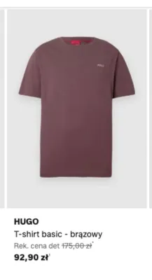 T-shirt basic HUGO brązowy promocja w Lounge by Zalando