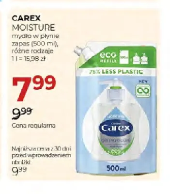 Mydło w płynie zapas Carex Moisture promocja w Drogerie Jawa