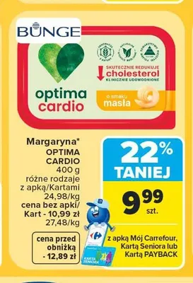 Margaryna Optima Cardio promocja w Carrefour Market