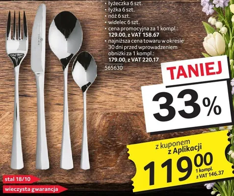 Komplet sztućców Tunea 24 części Gerlach promocja w Selgros