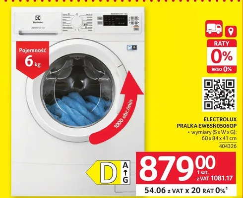 Pralka ELECTROLUX EW6SN05060P promocja w Selgros