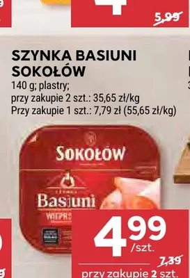 Szynka Basiuni w plastrach Sokołów promocja w Stokrotka