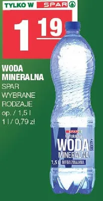 Woda mineralna wybrane rodzaje promocja w SPAR