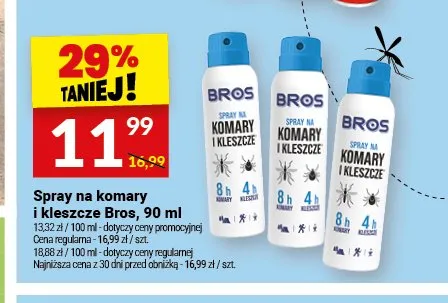 Spray na komary i kleszcze Bros promocja w Twój Market