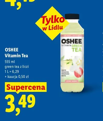 Herbata Oshee Vitamin Tea green tea z liczi promocja w Lidl
