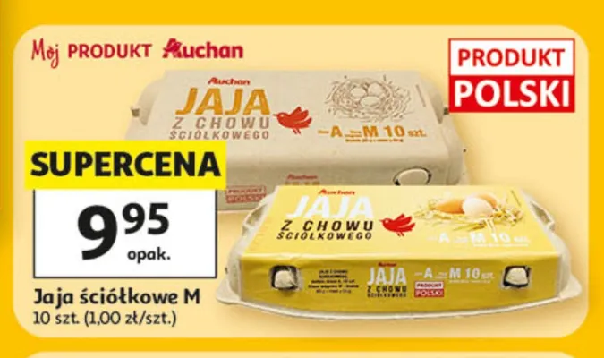 Jaja ściółkowe M Auchan promocja w Auchan