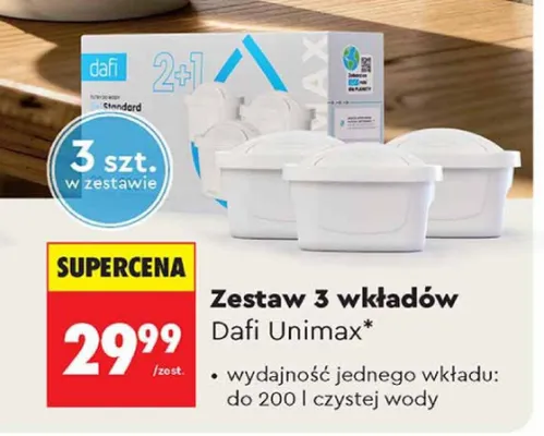 Zestaw wkładów filtrujących Dafi Unimax 3-pak promocja w Biedronka