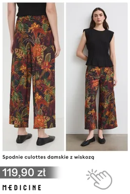 Spodnie culottes damskie z wiskozą Medicine promocja w Medicine