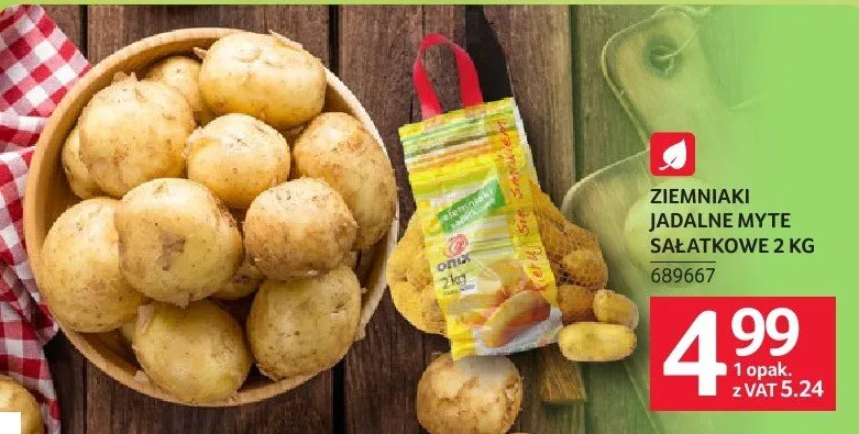 Ziemniaki jadalne myte sałatkowe 2 kg promocja w Selgros