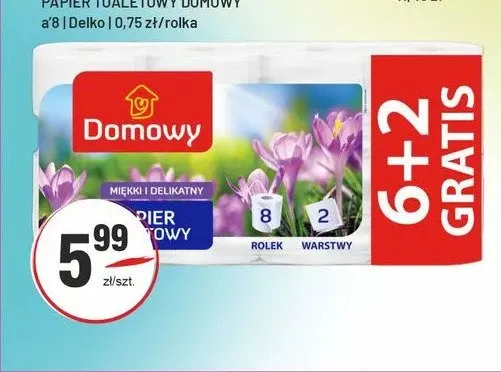 Papier toaletowy Domowy 8-pak promocja w Sedal