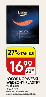 Łosoś norweski wędzony plastry promocja w Chata Polska