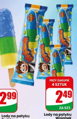 Lody na patyku Wojanek niebieskie promocja w Dino