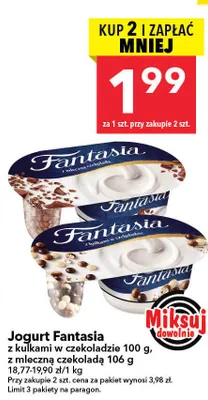 Jogurt z kulkami w czekoladzie, z mleczną czekoladą promocja w LEWIATAN