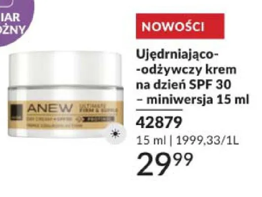 Ujędrniająco-odżywczy krem na dzień SPF 30 Anew - miniwersja promocja w AVON