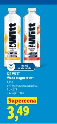 Woda magnezowa Dr Witt truskawkowa promocja w Lidl