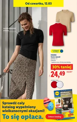 Sweter damski, 5 kolorów promocja w Lidl