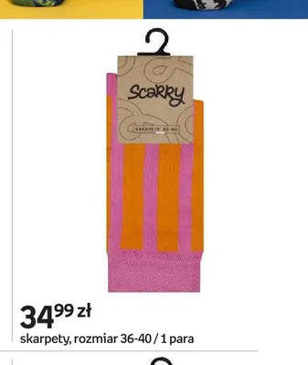 Skarpety Scarry różowo-pomarańczowe w paski promocja w Empik