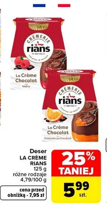 Deser La Crème Chocolat pomarańcza Rians promocja w Carrefour Market