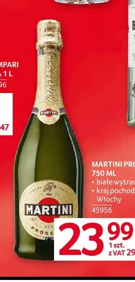 Wino musujące Martini Prosecco białe wytrawne promocja w Selgros