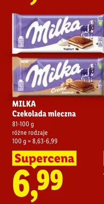 Czekolada mleczna MILKA promocja w Lidl