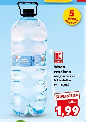 Woda źródlana niegazowana K-Classic promocja w Kaufland
