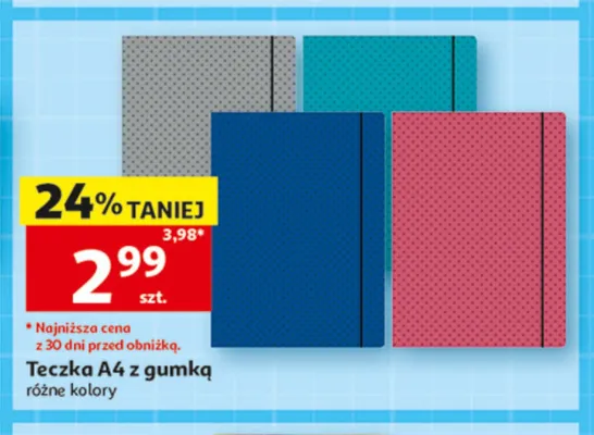 Teczka A4 z gumką promocja w Auchan