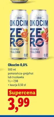 Piwo bezalkoholowe Okocim pomarańcza-grejpfrut promocja w Lidl