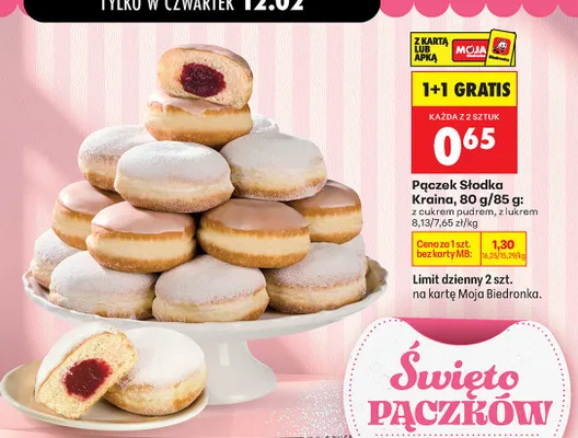 Pączek Słodka Kraina z lukrem promocja w Biedronka