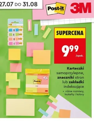 Karteczki samoprzylepne Post-it promocja w Biedronka